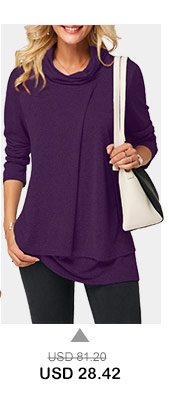 Long Sleeve Cowl Neck Layered T Shirt