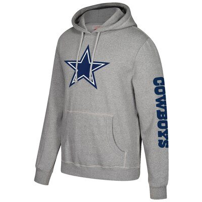 Men's Dallas Cowboys Mitchell & Ness Heathered Gray Classic Team Pullover Hoodie