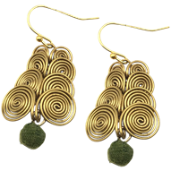 Golden Swirls Norse Bead Earringsa