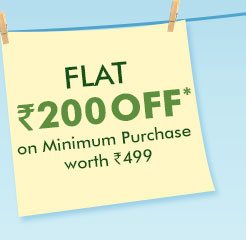 Flat Rs. 200 OFF* on Minimum Purchase worth Rs. 499
