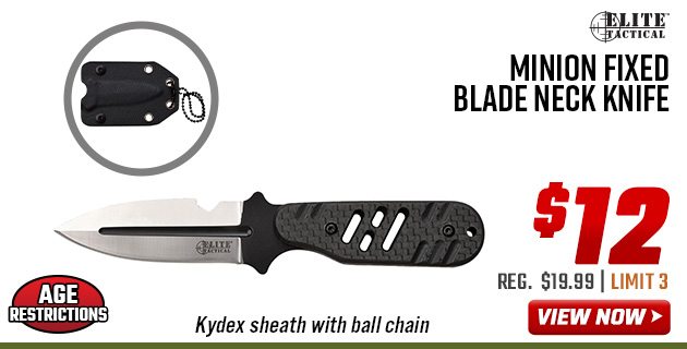 Elite Tactical Minion Fixed Blade Neck Knife