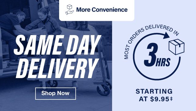 SAME DAY DELIVERY - More Convenience - Most Orders Delivered In 3 Hours. Starting at $9.95‡ - Shop Now