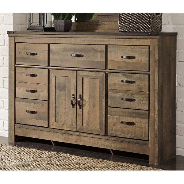 Trinell Contemporary Rustic Oak Dresser