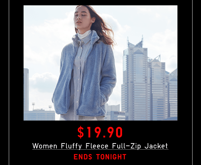 $19.90 WOMEN FLUFFY FLEECE FULL-ZIP JACKET