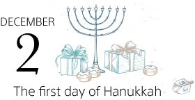 DECEMBER 2 | Happy Hanukkah to you and yours | The first day of Hanukkah