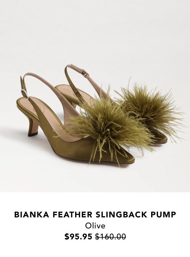 Bianka Feather Slingback Pump (Olive) $95.95