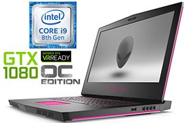 Alienware 17 R5 Intel Core i9-8950HK Six-Core 17.3 1080p 60Hz G-SYNC Gaming Laptop (GTX 1080 OC, 32GB RAM & Dual Storage)