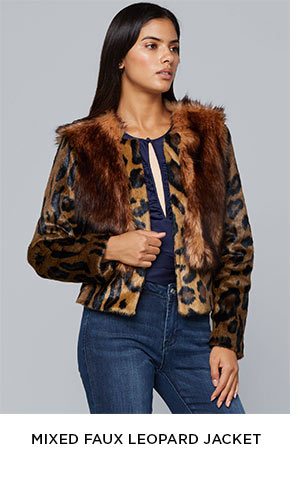 Mixed Faux Leopard Jacket