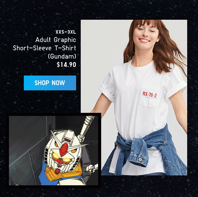 ADULT GRAPHIC SHORT-SLEEVE T-SHIRT (GUNDAM) $14.90 - SHOP NOW