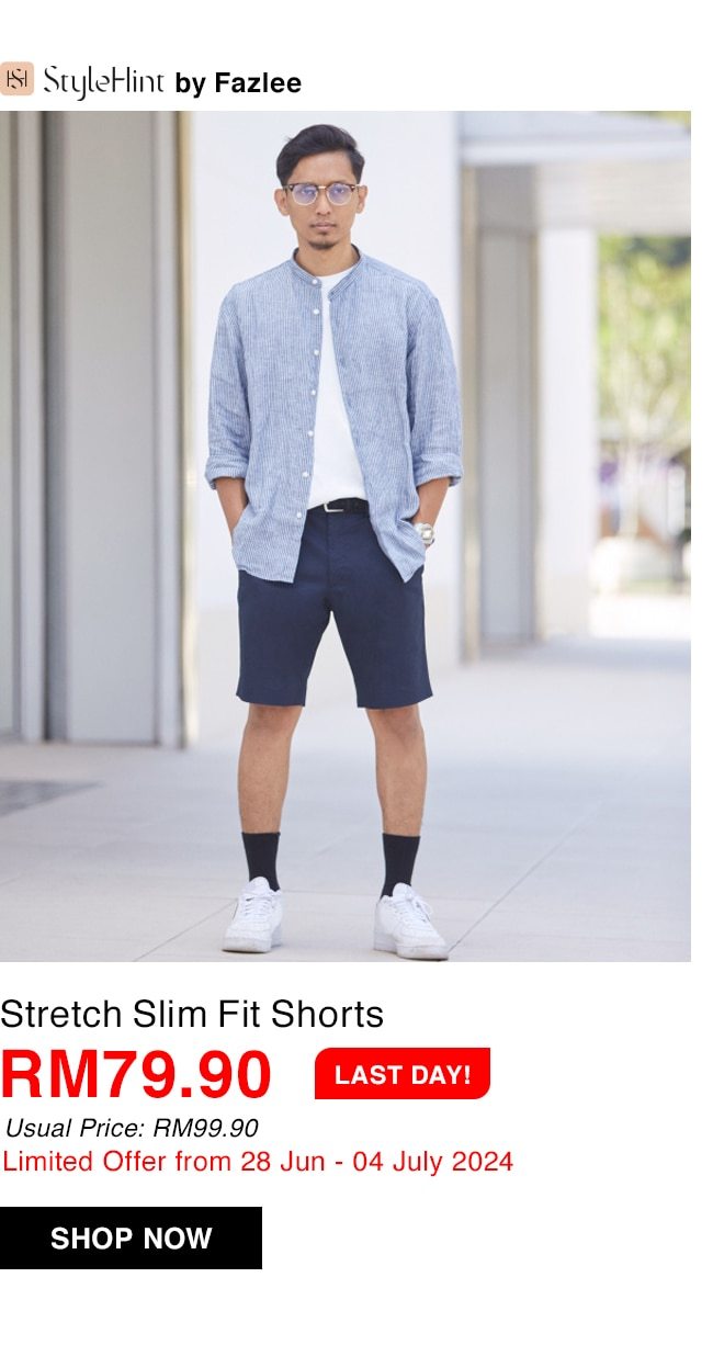 Stretch Slim Fit Shorts