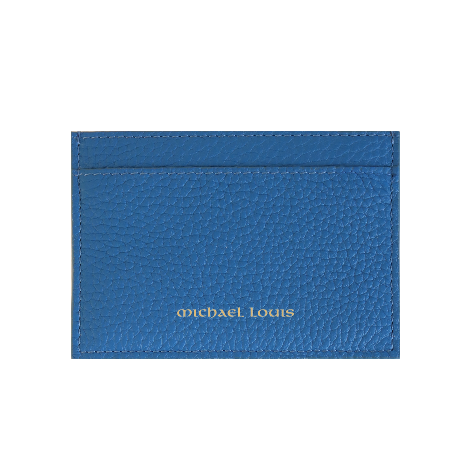 Image of Blue Pebbled Leather Classic Card Holder