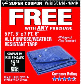  5 ft. 6 in. x 7 ft. 6 in. Blue All Purpose/Weather Resistant Tarp