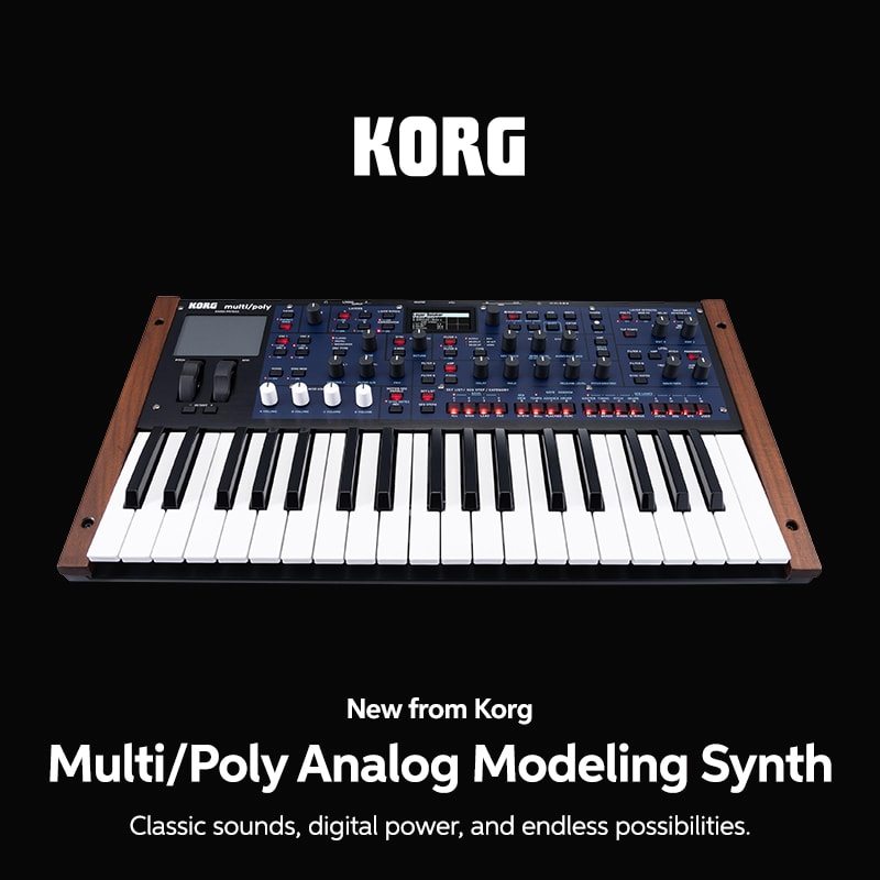 New from Korg. Multi/Poly Analog Modeling Synth.