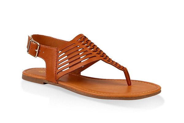 Woven Laser Cut Thong Sandals