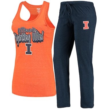 Illinois Fighting Illini Concepts Sport Women's Tank Top & Pants Sleep Set - Navy/Orange