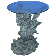 Leaping Water Dragon Glass Top Table