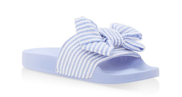 Striped Bow Slides