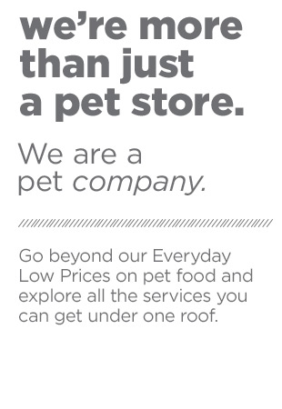 We're more than just a pet store. We are a pet company. Go beyond our Everyday Low Prices on pet food and explore all the services you can get under one roof.