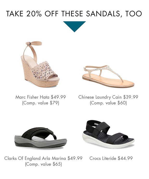 TAKE 20% OFF THESE SANDALS, TOO