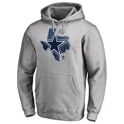 Men's Dallas Cowboys NFL Pro Line by Fanatics Branded Heather Gray 2018 NFL Playoffs Bound State Pullover Hoodie