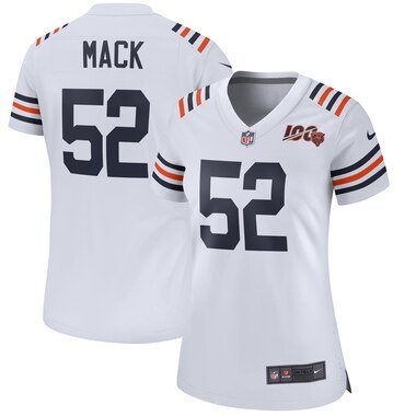 Nike Khalil Mack Chicago Bears Women's White 2019 100th Season Alternate Classic Game Jersey