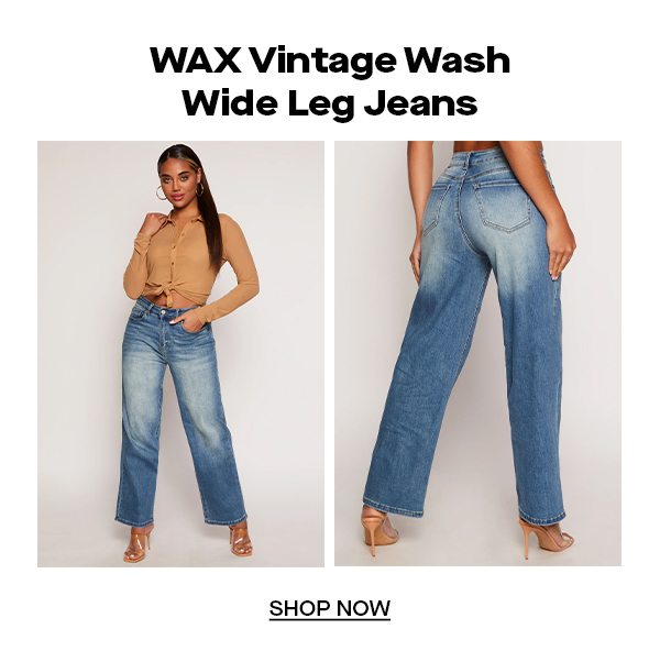 WAX Vintage Wash Wide Leg Jeans