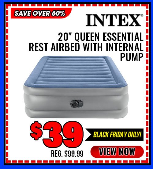 Intex 20'' Queen Essential Rest Airbed with Internal Pump