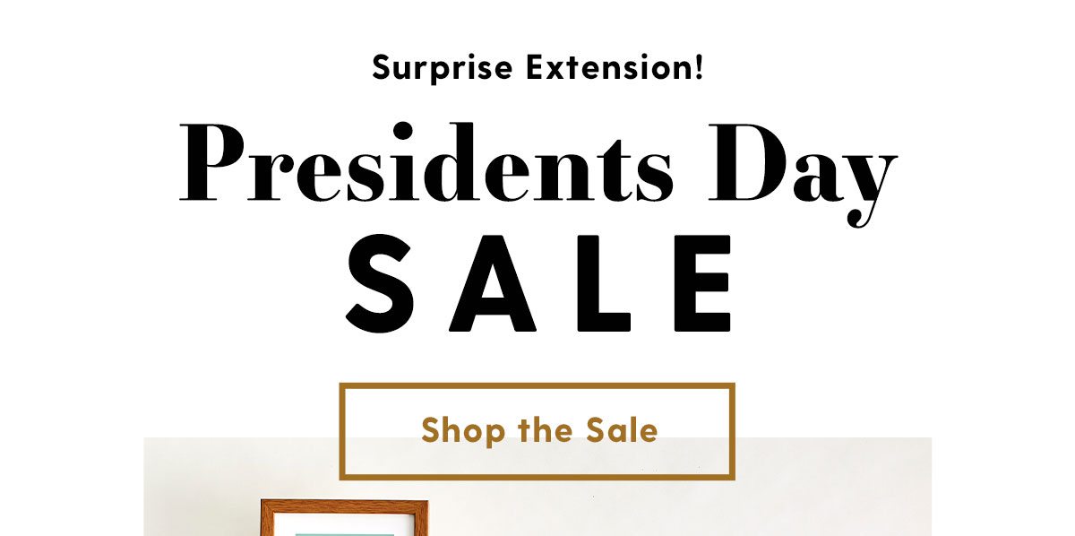 Surprise Extension! Presidents Day SALE. Shop the Sale