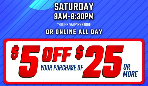 $5 off $25. Exclusions apply. Use code E241005