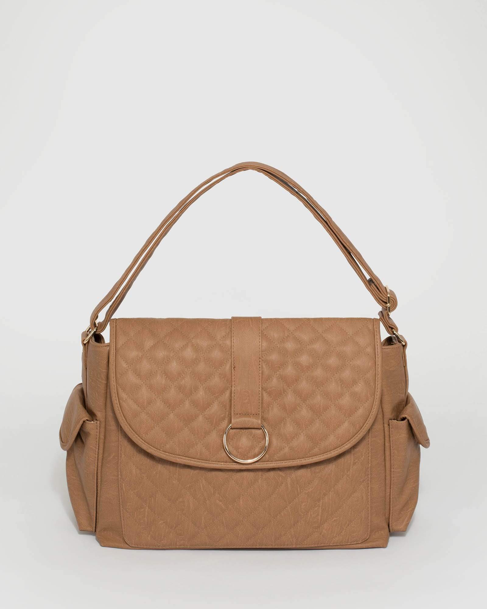 Image of Caramel Quilted Baby Bag