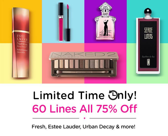 Limited Time Only! 60 Amazing Lines Up to 75% Off Aesop, Fresh, Estee Lauder, Urban Decay & more! Ends 17 Mar 2019