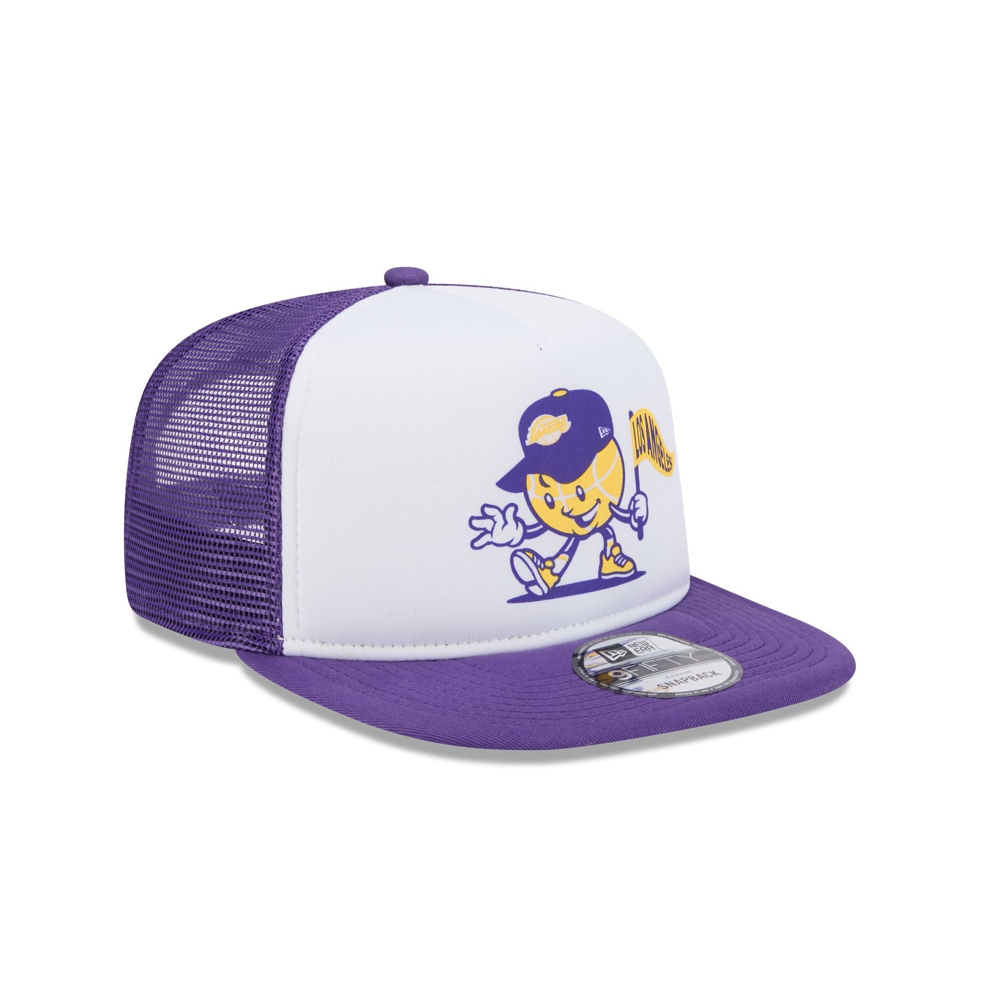 Image of Los Angeles Lakers Court Sport 9FIFTY A-Frame Trucker