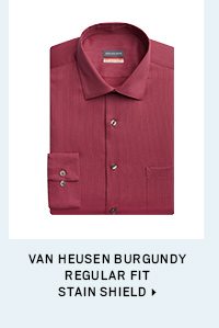 Van Heusen Burgundy Regular Fit Stain Shield> 