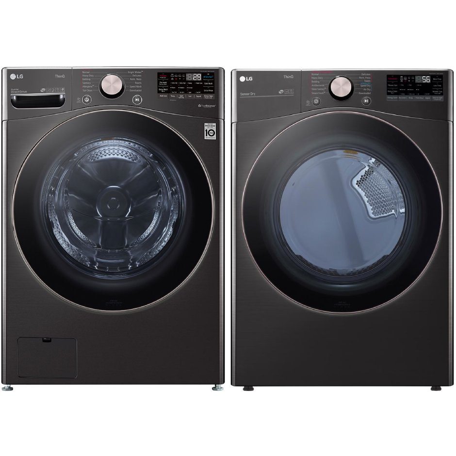 LG Black Steel Electric Front Load Washer and Electric Dryer Kit - 4000