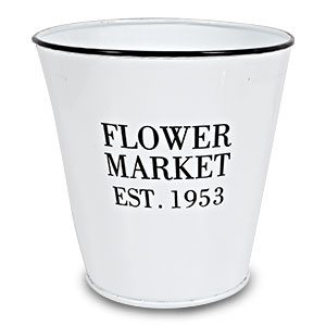 White metal floral market bucket