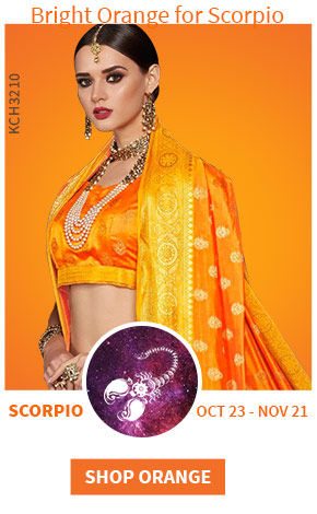 Zodiac Color for Scorpio: Orange ethnic and fusion wear. Shop!