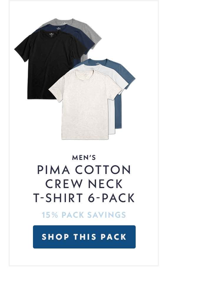 Men's Pima Cotton Crew Neck T-Shirt 6-Pack. Shop This Pack.
