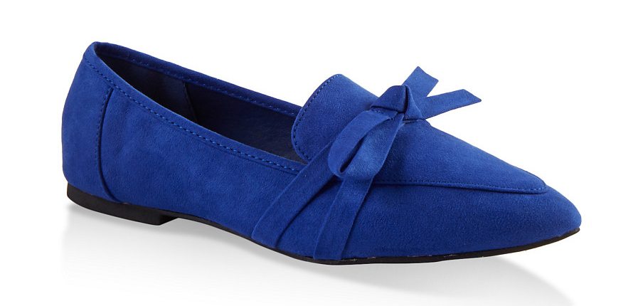 Knotted Bow Pointed Toe Flats