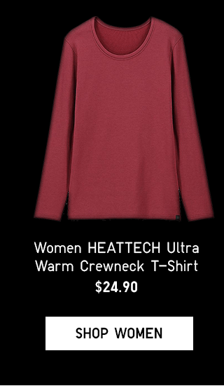 WOMEN HEATTECH ULTRA WARM CREWNECK T-SHIRT $24.90 - SHOP WOMEN