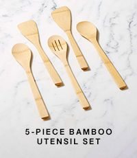 5-piece bamboo utensil set