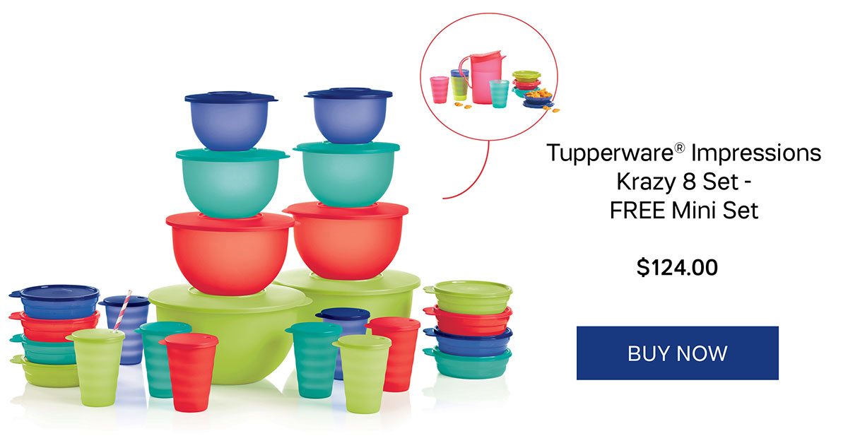 Tupperware Impressions Krazy 8 Set with Free Mini Set