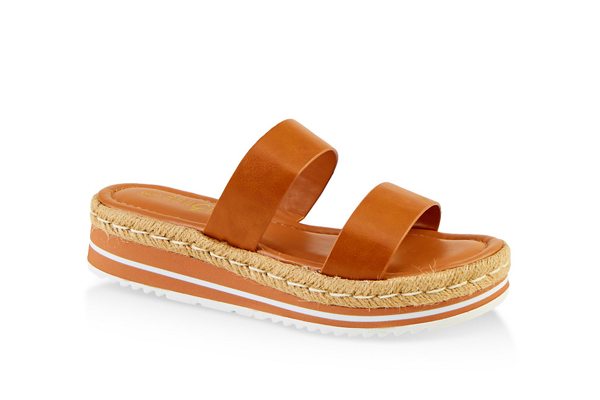 Two Band Espadrille Slide Sandals