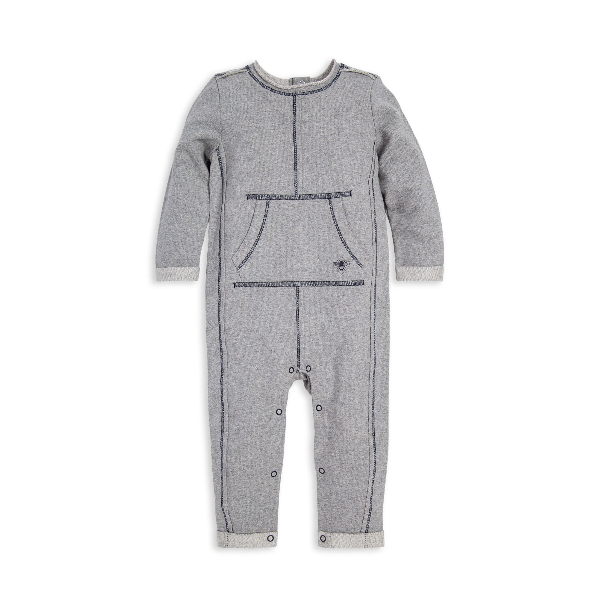 French Terry Raw Edge Organic Baby Jumpsuit