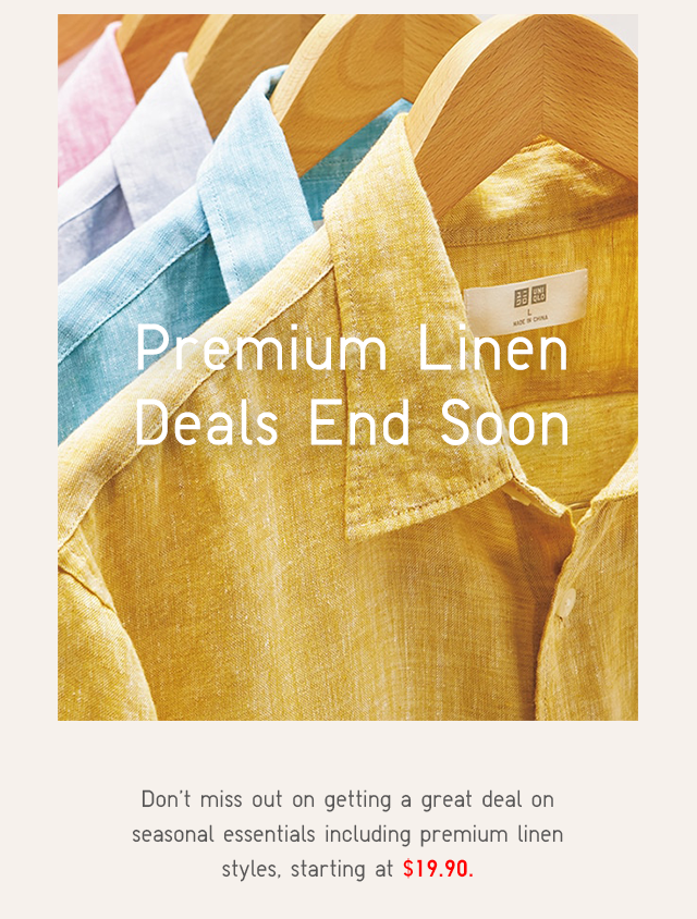 HERO - PREMIUM LINEN DEALS END SOON