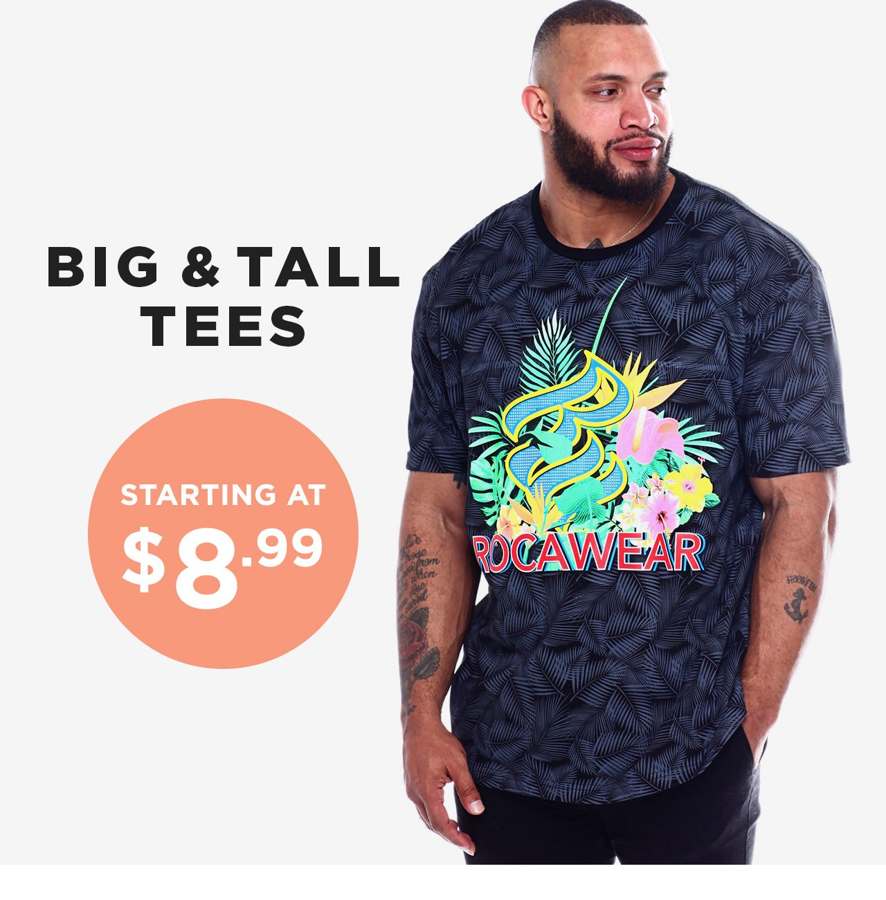 Shop Big and Tall Tees starting at $8.99