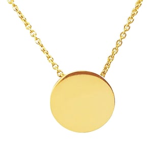 22K Gold Circle Pendant Chain
