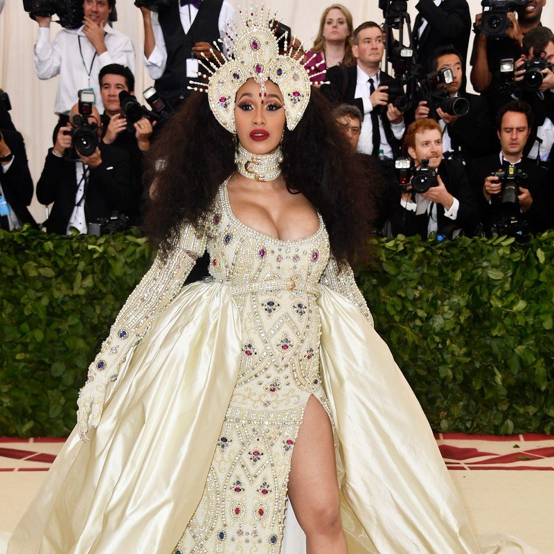 Cardi B in Moschino on the 2018 Met Gala red carpet