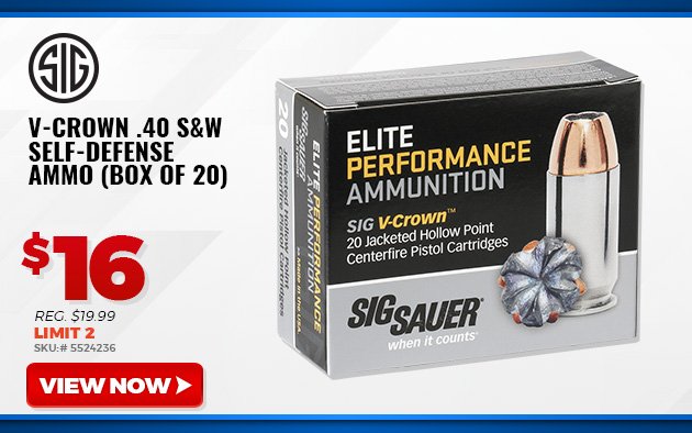 Sig Sauer V-Crown .40S&W Self-Defense Ammo (Box of 20)