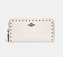 Accordion Zip Wallet With Rivets