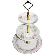 Custom Three Tier Cake Stand Made With Antique Limoges Style Plates Tea Party